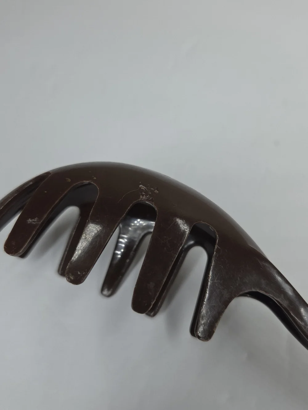 Vtg Ekco USA Brown Nylon Slotted Spaghetti Pasta Serving Spoon Dishwasher Safe